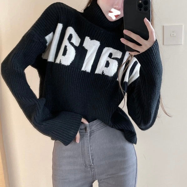 2カラー展開 アメリカン 韓国ストリート 韓国カジュアル オーバーサイズ セーター mry001333