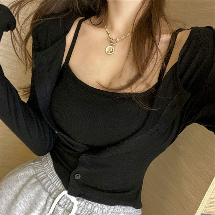 キャミソール付き ショートニット カーディガン mry000028