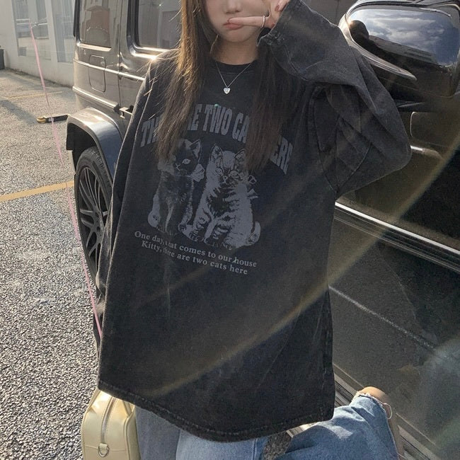 韓国カジュアル 韓国デザイン 韓国ストリート ロングスリーブTシャツ mry001085