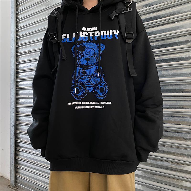 ベアプリント フード付きスウェット mry000319