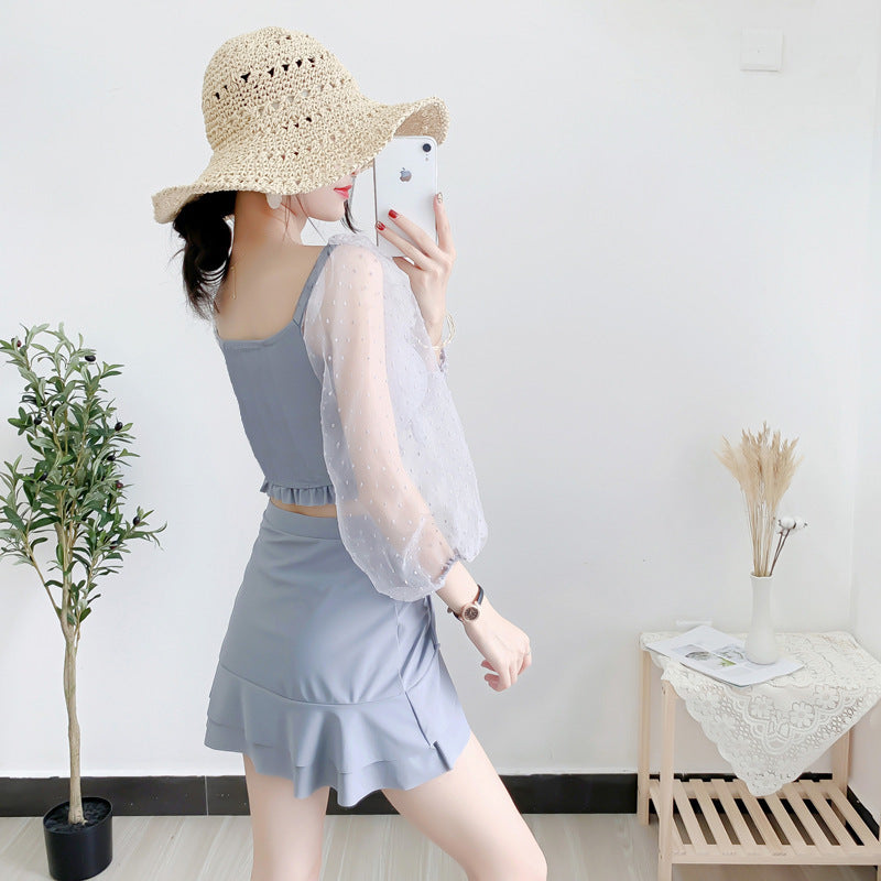 【送料無料】2カラー展開 ドット ショルダー スイムウェア mry000619