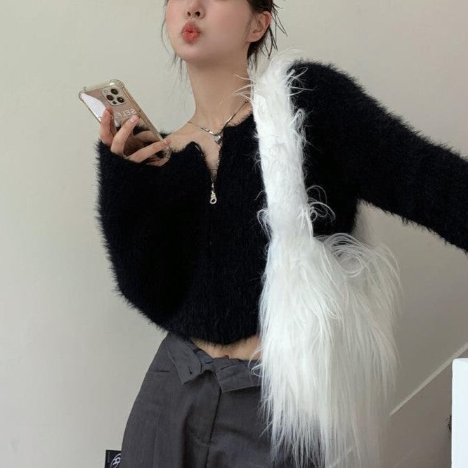 【送料無料】2023春トレンド セーター クロップド丈 アウター 韓国カジュアル 韓国ガーリー mry000589