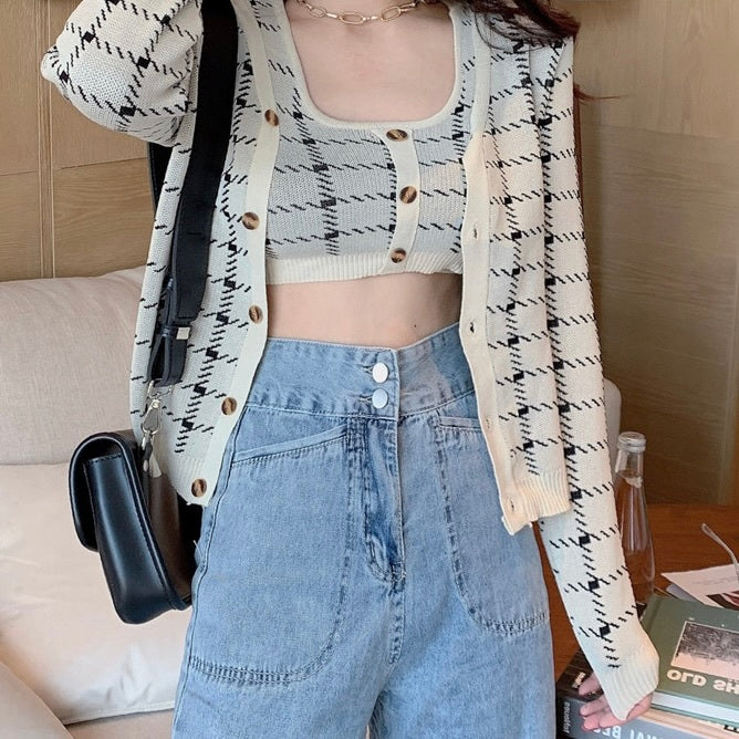 カーディガン付き ショートニット キャミソール mry000020