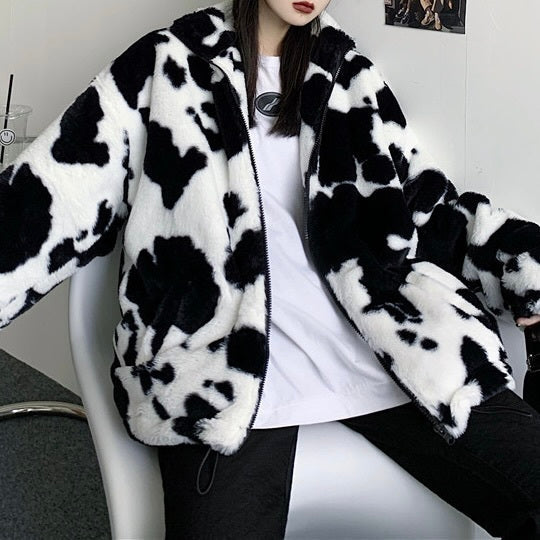 カウ柄 ボアジャケット mry000429