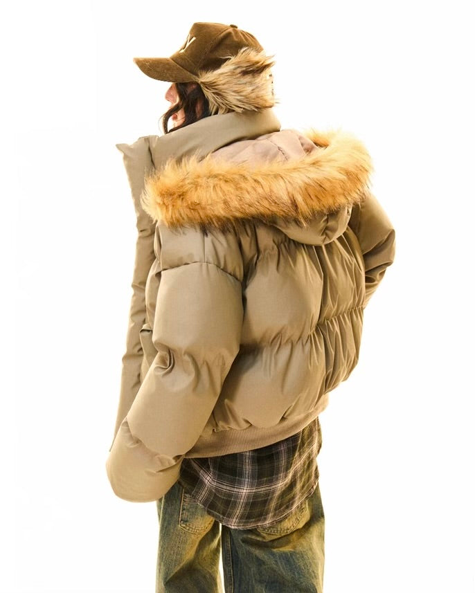 『※限定価格/SNS大人気アウター💥』【2color】Faux Fur Hood Puffer Jacket mry001792