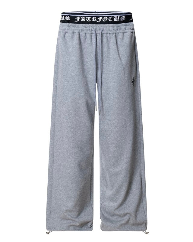 【YURU:FIT】 Cross Print Wide Sweatpants mry001861