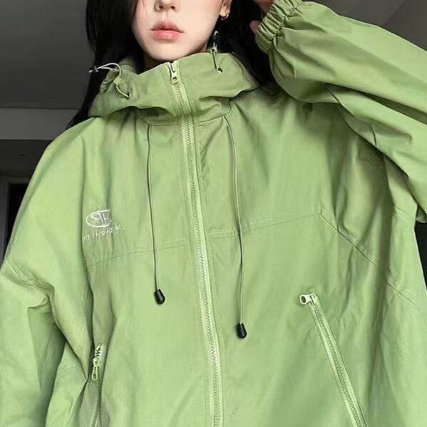 【送料無料】フード付き ジャケット ワンポイント デザインロゴ 韓国カジュアル 韓国ストリート mry000548