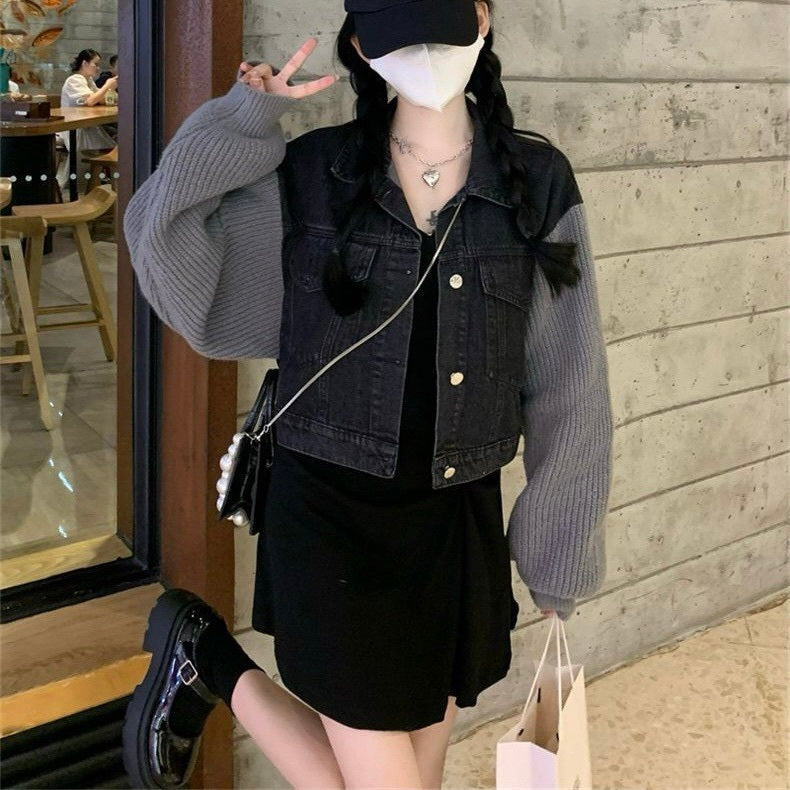 【送料無料】デニムニット ジャケット mry000363