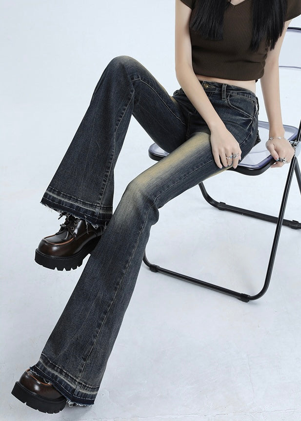 Retro Flare Wash Denim Pants mry001747