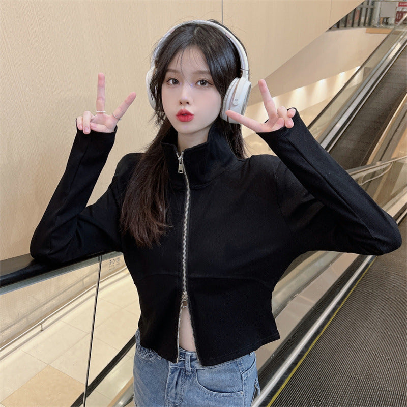 【送料無料】デザインジッパー ジャケットカーディガン 韓国カジュアル 韓国ストリート 春・秋 mry000542