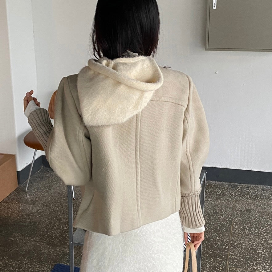 【Plaisir】2カラー展開 アシンメトリー ショートコート mry001496