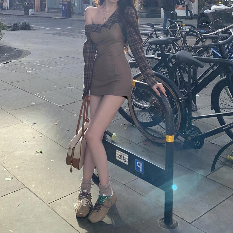 【Chéri】チェックワンピース mry001515