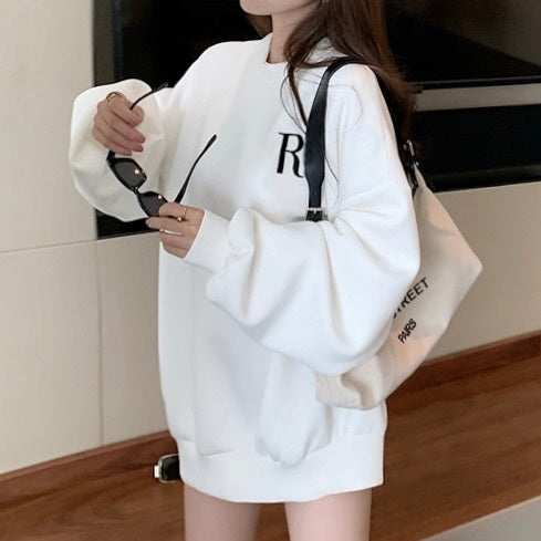 AW ルーズ Rプリント ラウンドネック スウェット mry000038