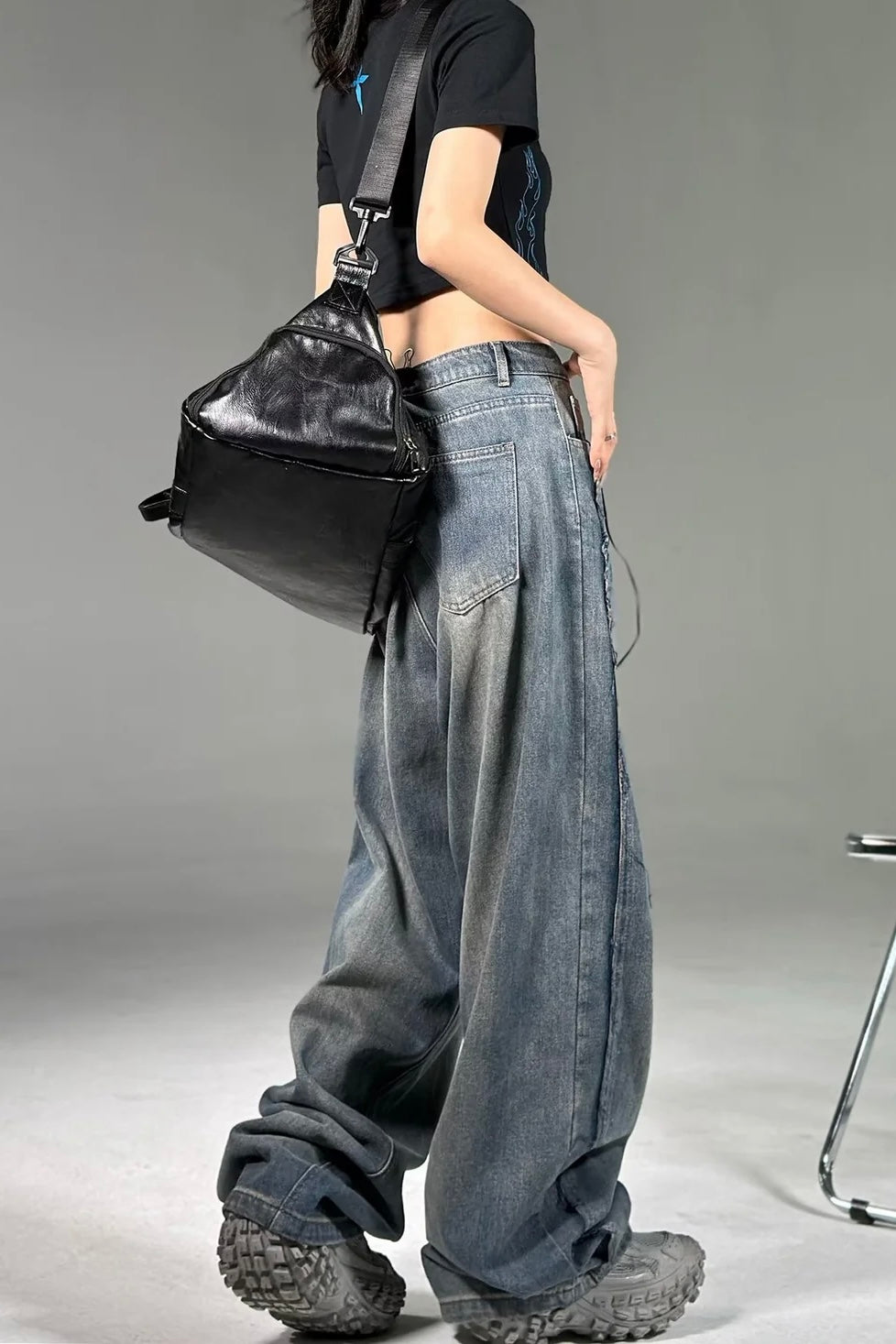 『SNS大人気デニム💥』【COVER:FIT】Vintage Fade Loose Fit Denim Pants mry001781