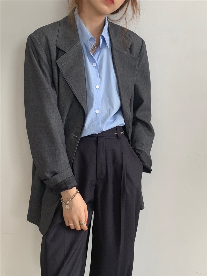 【送料無料】デザインシャツ 2カラー カラーシャツ フレンチ 韓国カジュアル mry000539