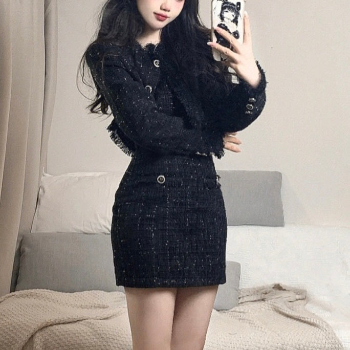 【Chéri】上下セット ツイードセットアップ mry001478