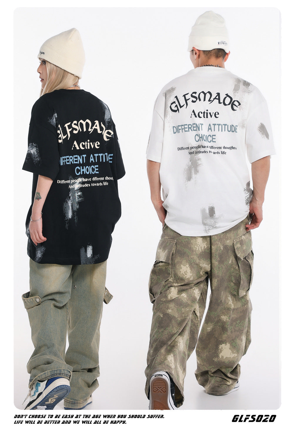【2color】Attitude Graffiti T-Shirt mry001686