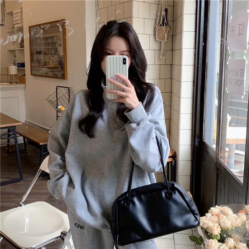 ハーフジッパー オーバーサイズスウェット mry000252