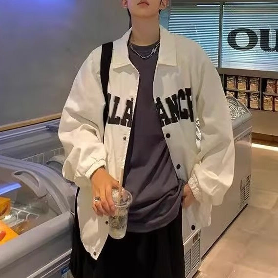 アメリカン 韓国ストリート 韓国カジュアル レトロ オーバーサイズ コーチジャケット mry001292