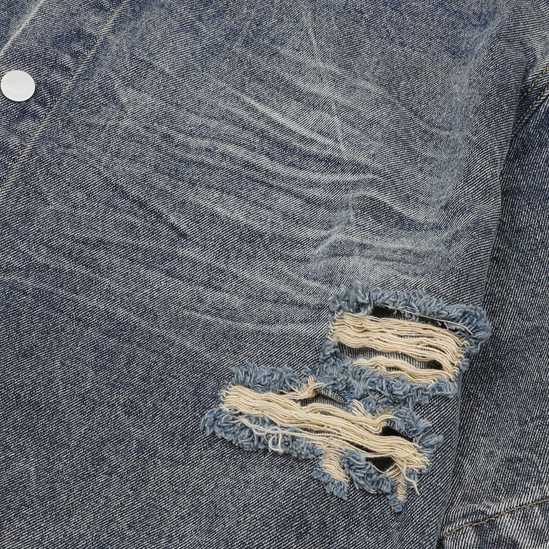 【2color / Set-Up】Camo Fade Distressed Denim Set-Up mry001757