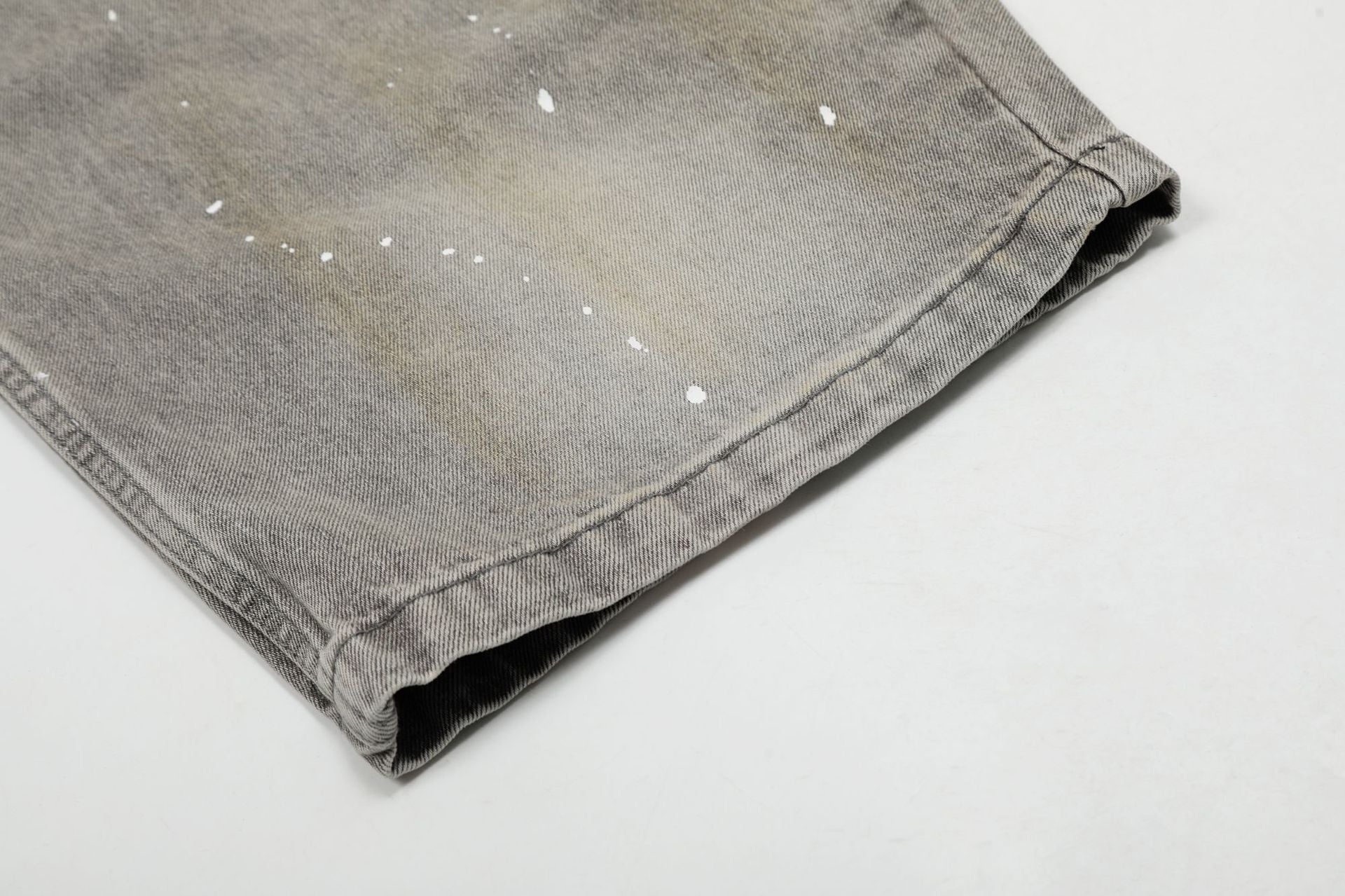 【COVER:FIT】Grunge Paint-Splatter Wide-Leg Denim Pants mry001630