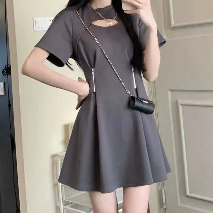 ジップスカート カジュアル Tシャツ ワンピース mry000134
