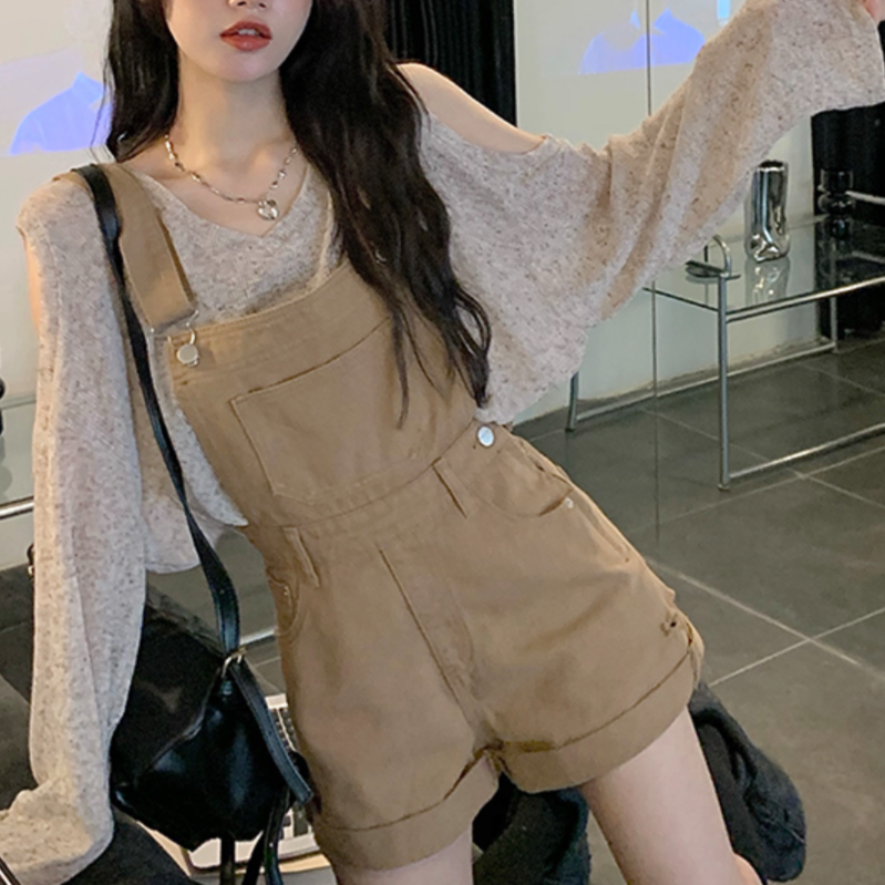 【送料無料】新デザイン オーバーオール 韓国 ブラック ブラウン ガーリー カジュアル mry000519