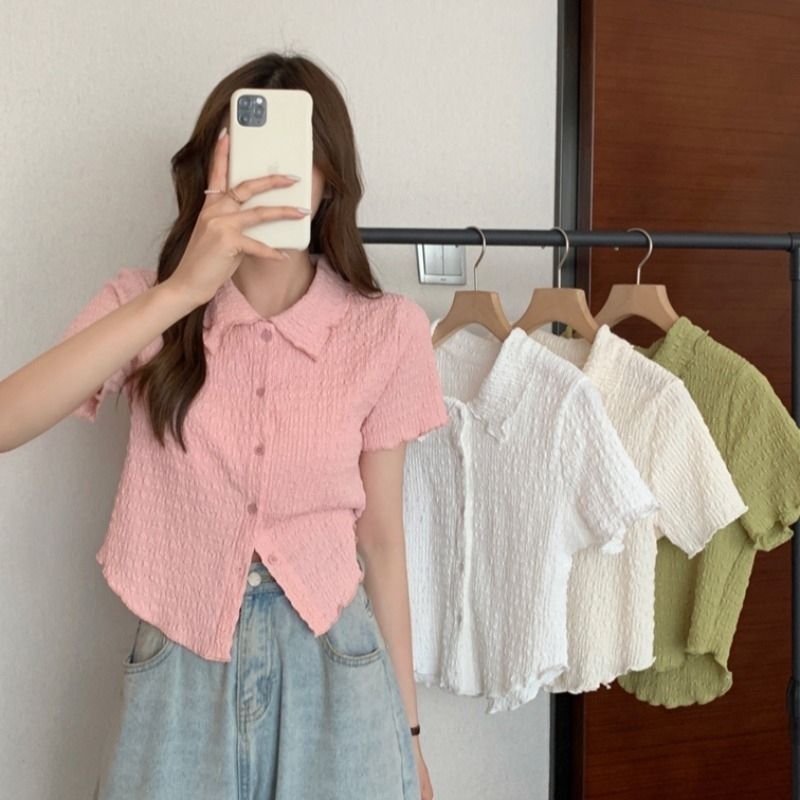 【送料無料】4カラー展開 カジュアル ガーリー トップス シャツ mry000641