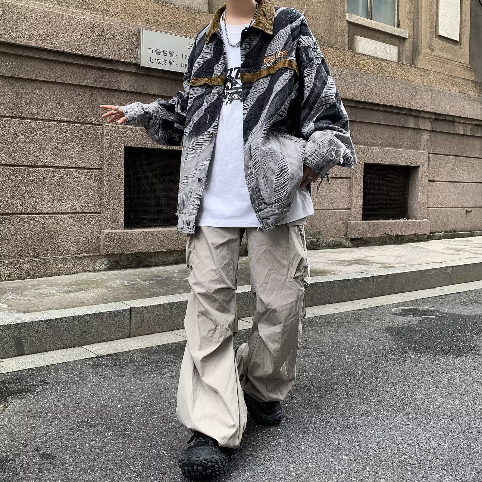 Raw Edge Oversized Jacket mry001823