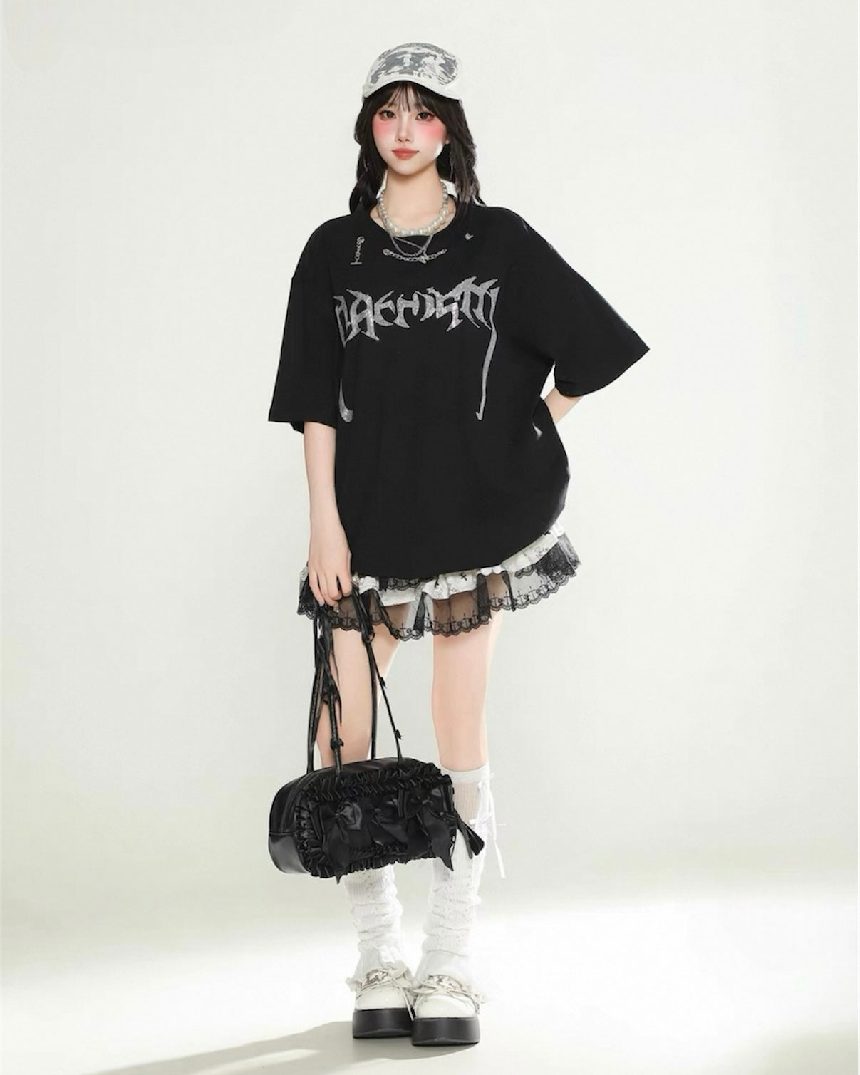 【リピート続出 /2color / Unisex】Vortex Chain Print T-Shirt mry001641