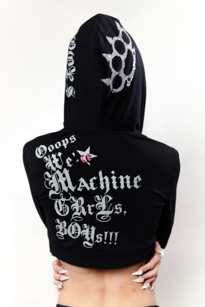 Dark Punk Graphic Zip Hoodie mry002324