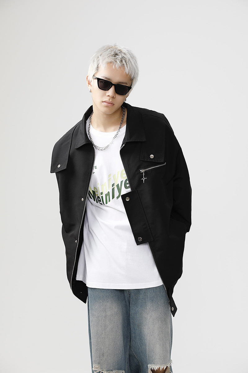 Black Zip Up Jacket mry001791