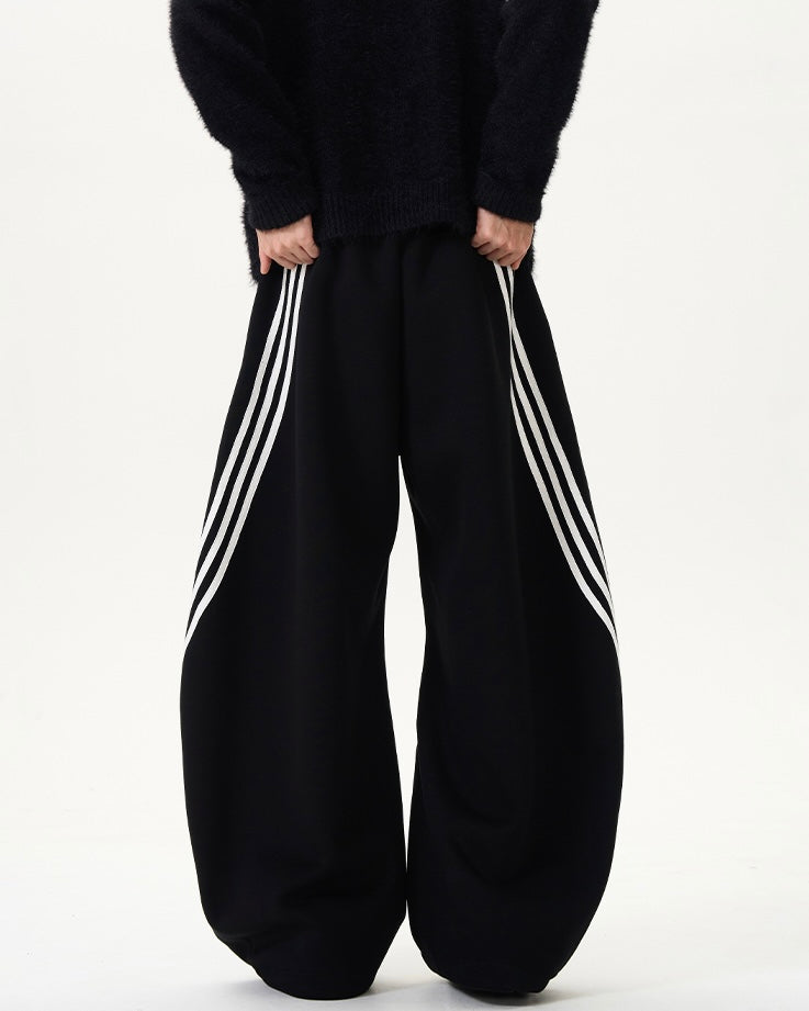 【YURU:FIT】 Wide-Leg Stripe Sweatpants mry001858