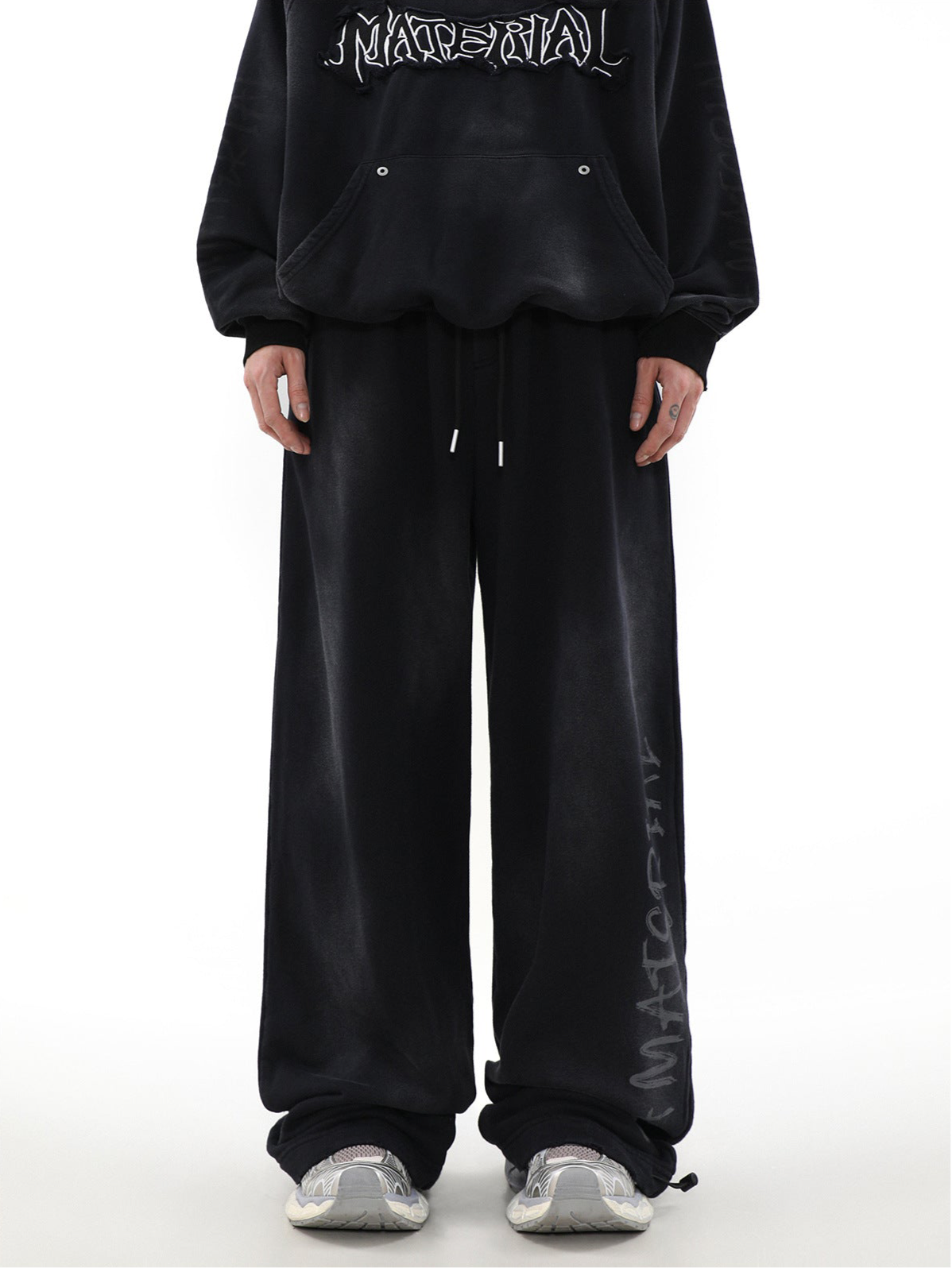 《5000枚突破 / 殿堂入りアイテム》【YURU:FIT】Damage dolman Sweat Pants mry001585