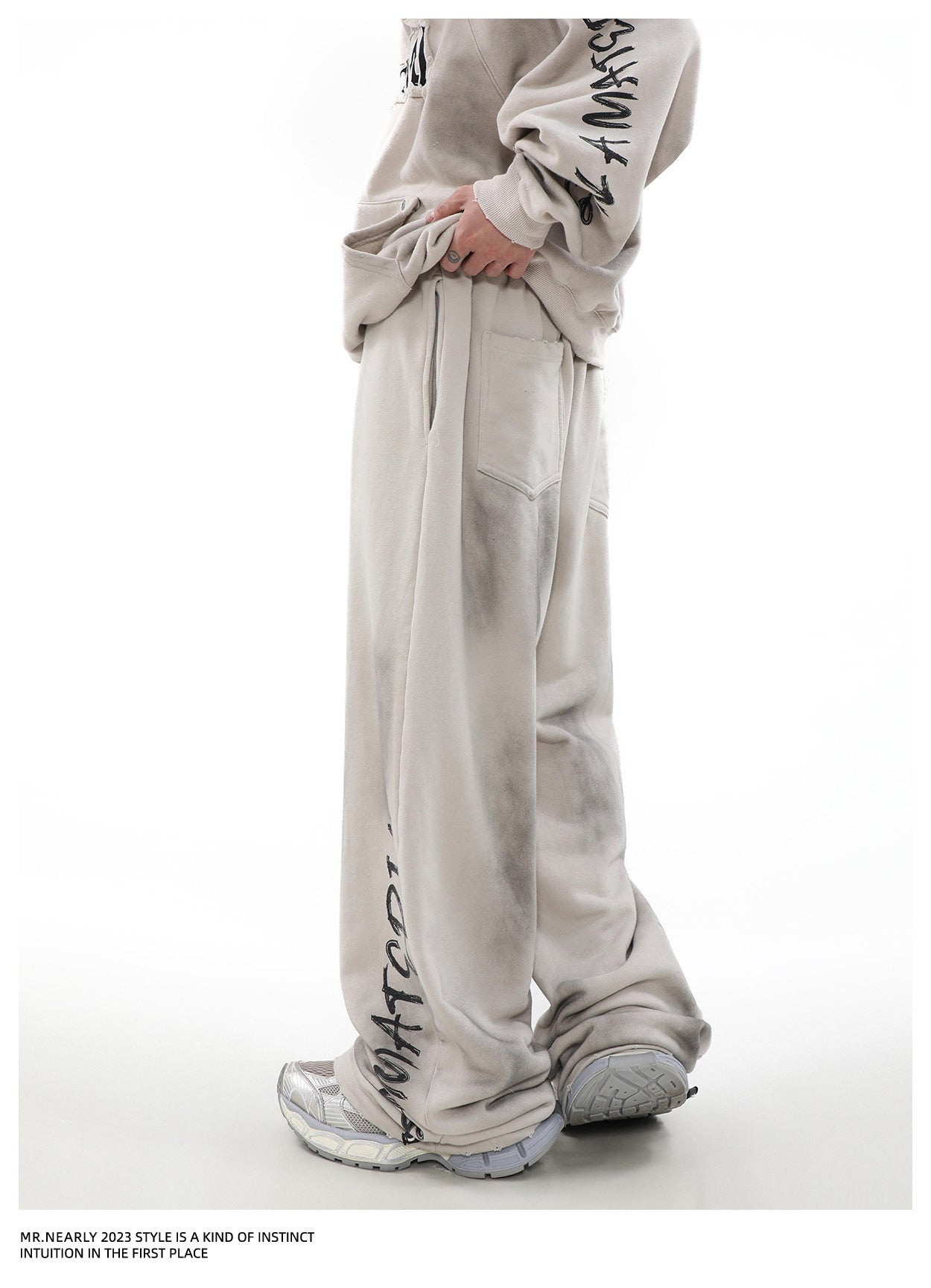 《5000枚突破 / 殿堂入りアイテム》【YURU:FIT】Damage dolman Sweat Pants mry001585