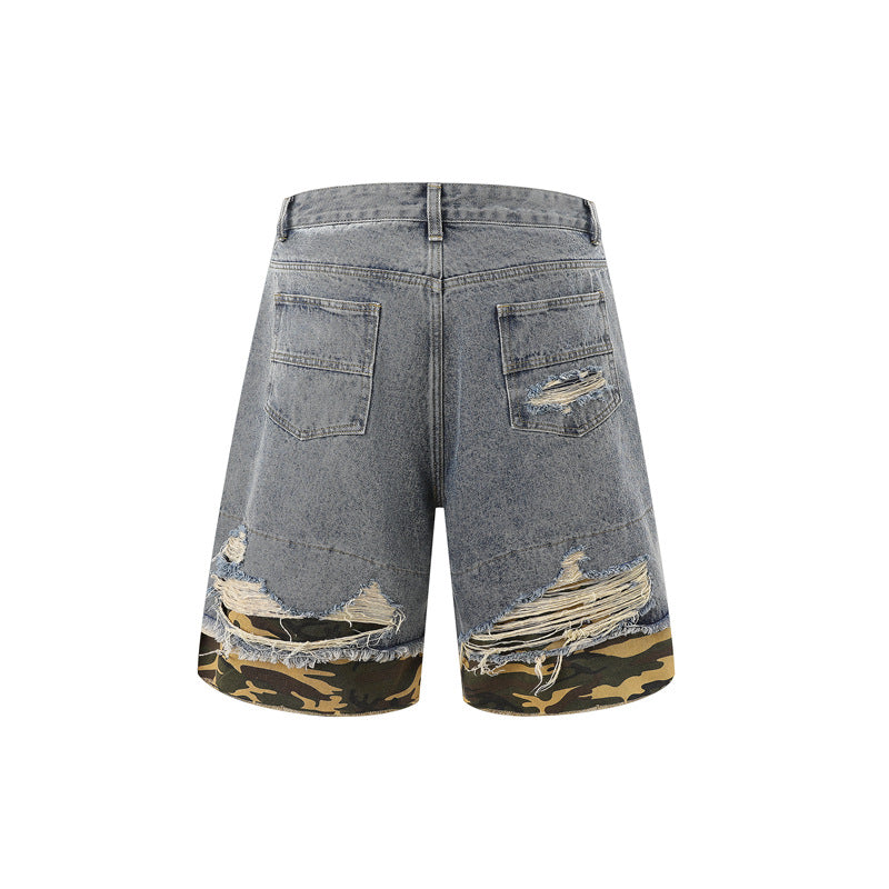 【2color / Set-Up】Camo Fade Distressed Denim Set-Up mry001757