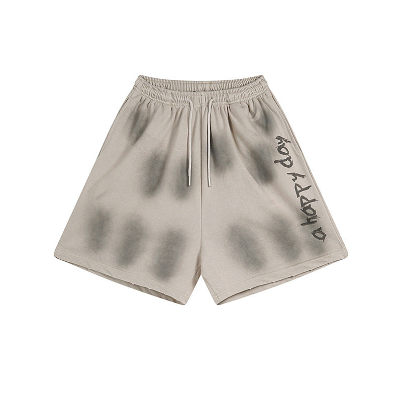 【2color】UNISEX DAMAGE DOLMAN SHORTS mry001755