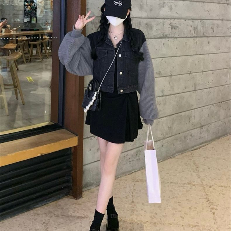 【送料無料】デニムニット ジャケット mry000363