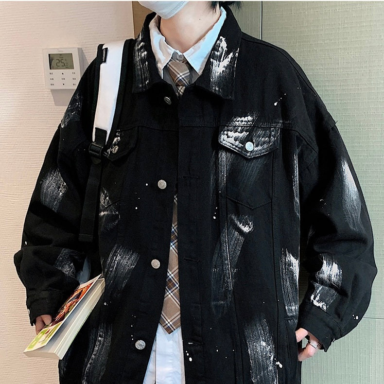 2カラー展開 アメリカン 韓国ストリート 韓国カジュアル デニム生地 ヴィンテージ ジャケット mry001249