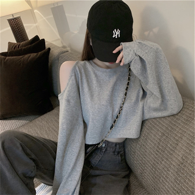 オープンショルダー ショートシンプル トップス mry000240