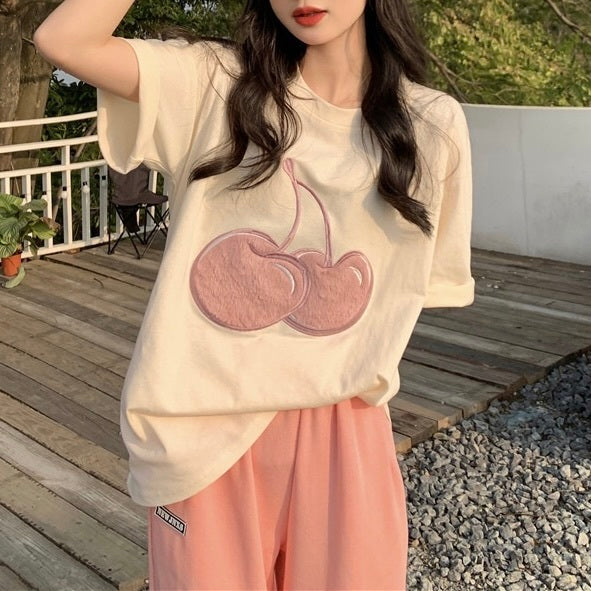 さくらんぼ ゆったり ミディアム Tシャツ mry000050