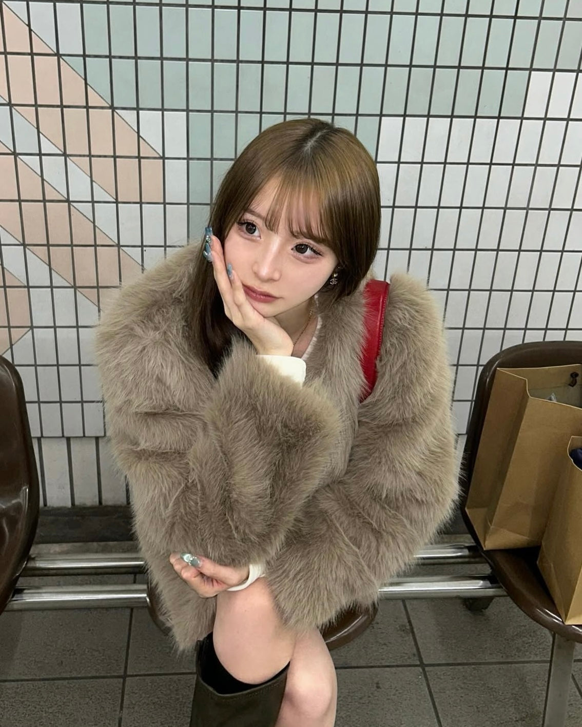 4カラー展開 アメリカン 韓国カジュアル 韓国デザイン オーバーサイズ ボアジャケット mry001204