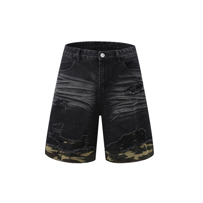 【2color / Set-Up】Camo Fade Distressed Denim Set-Up mry001757