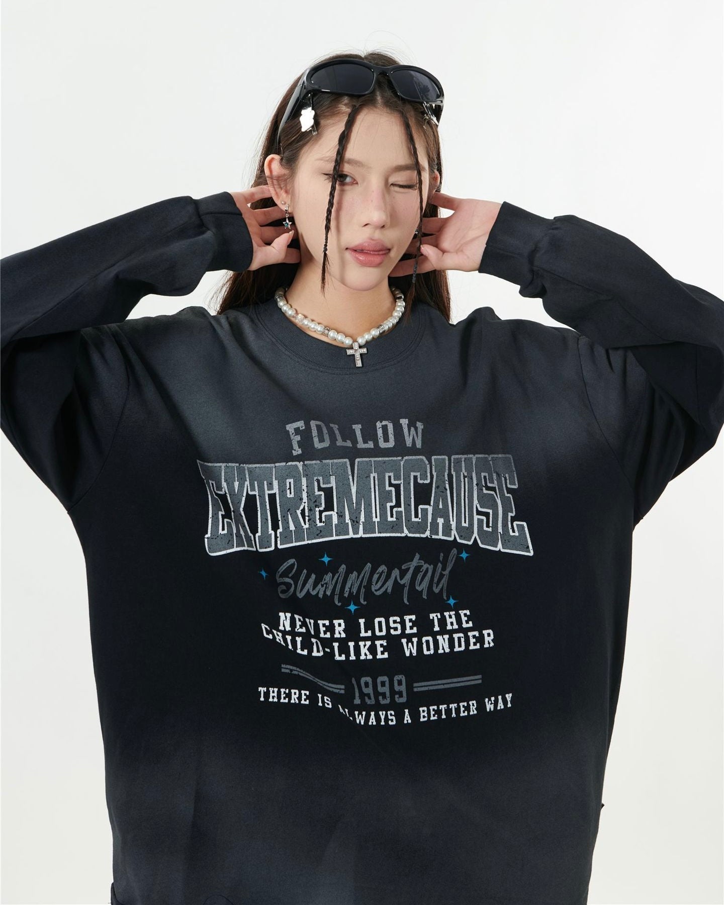 【2color】Vintage College Graphic Oversized shirt mry001844