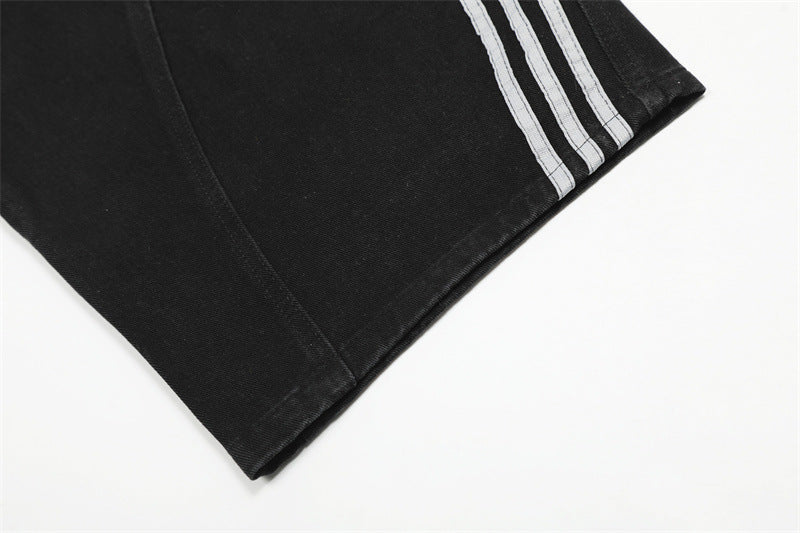 『※数量限定/残りわずか⚠️』【COVER:FIT】2color Wave Line Panel Wide Denim Pants mry001709