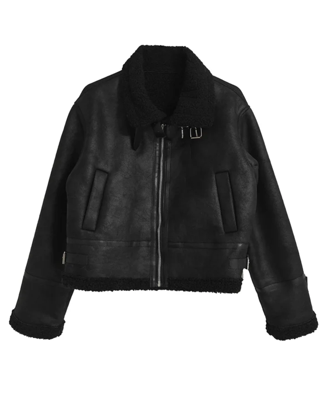 Shearling Lined Leather Jacket mry002024