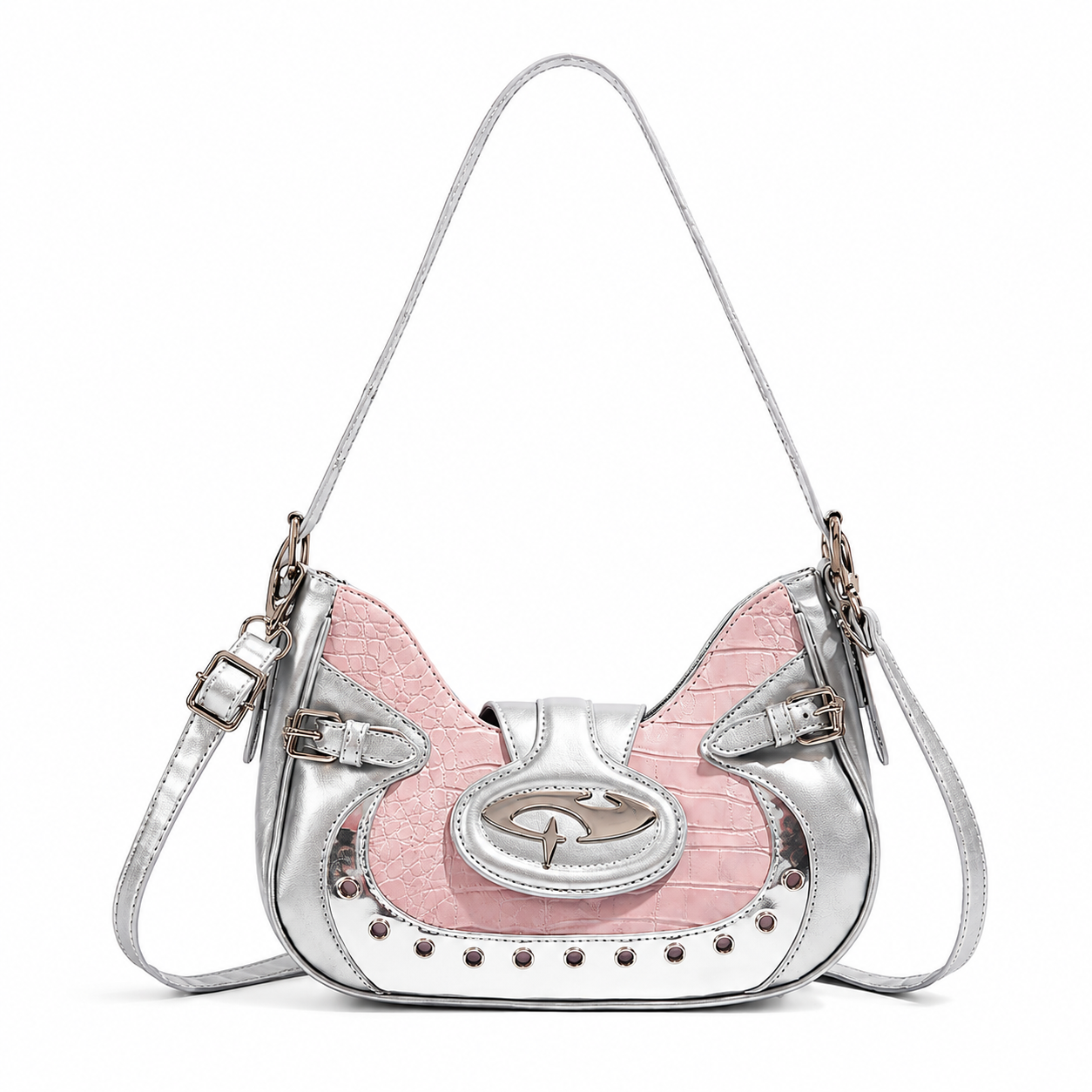 【バッグ】スタッズバックル ショルダーバッグ mry002544