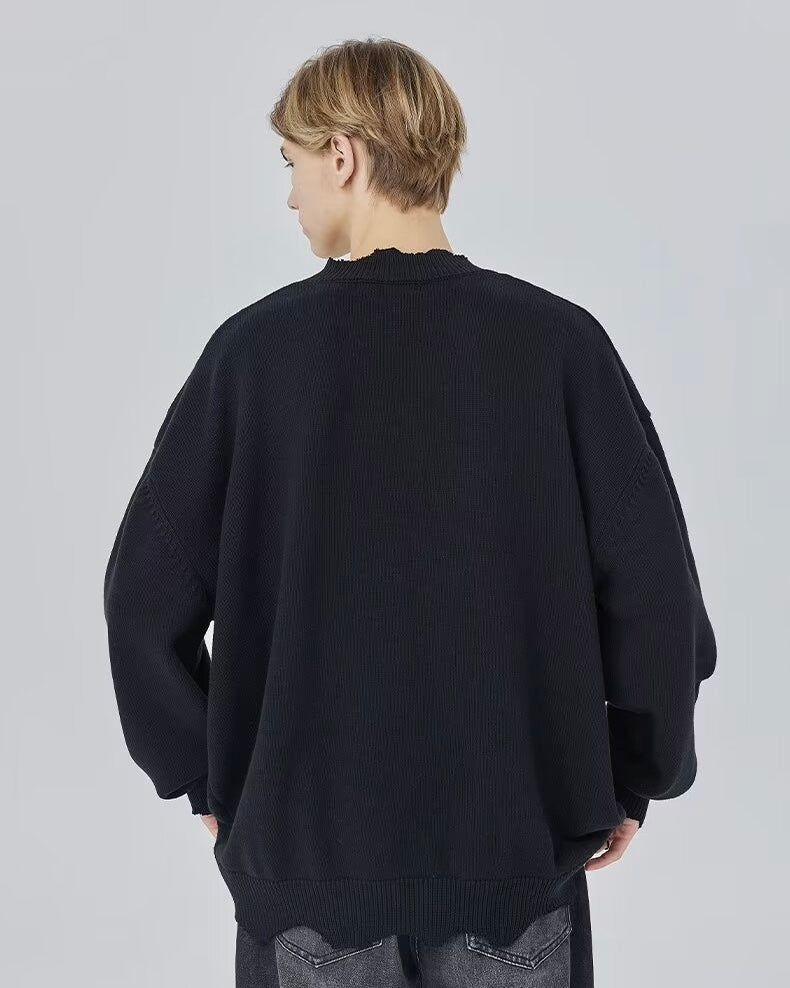 Star Embroidery Knit Sweater mry001834