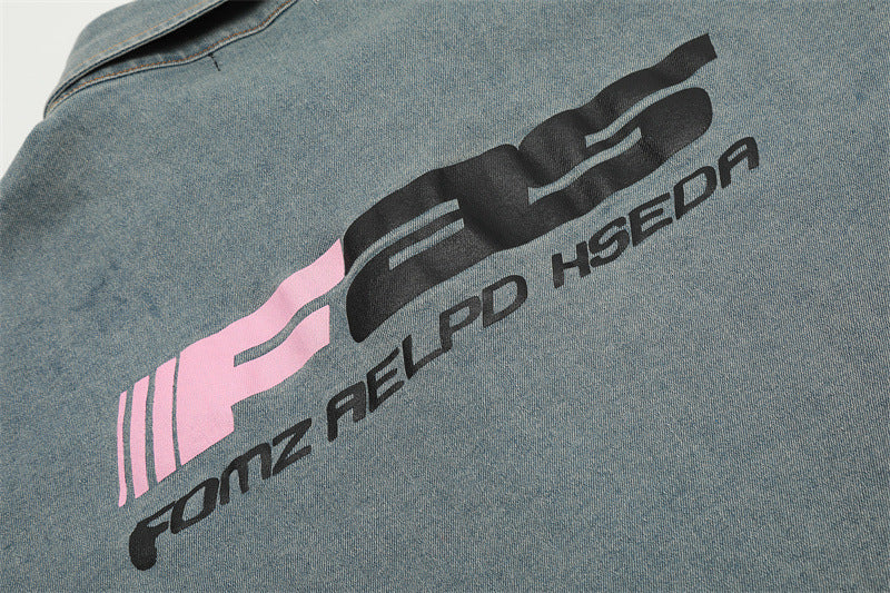 Star Tie Washed Denim Shirt mry001738