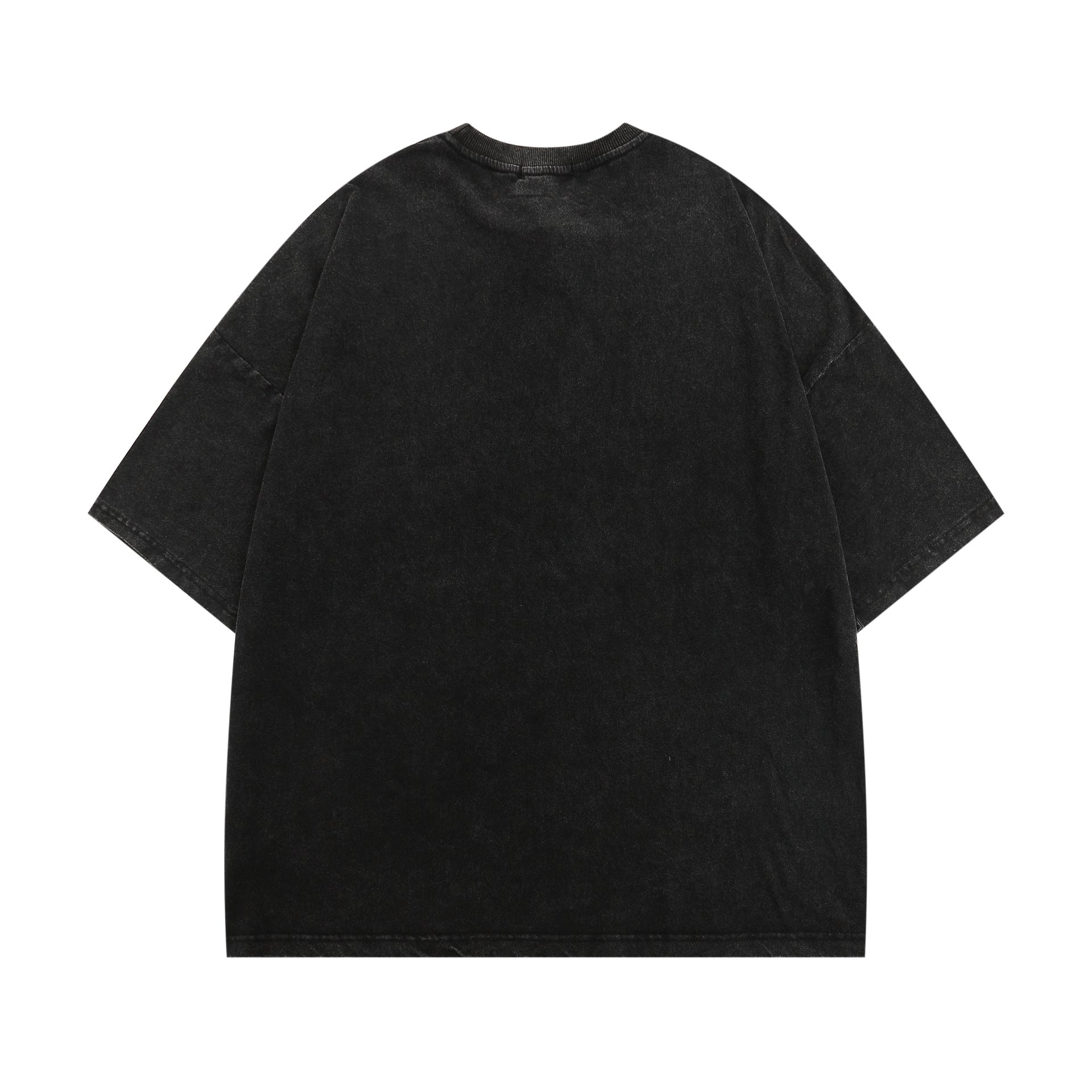 Grunge Cat Print Washed T-Shirt mry001715